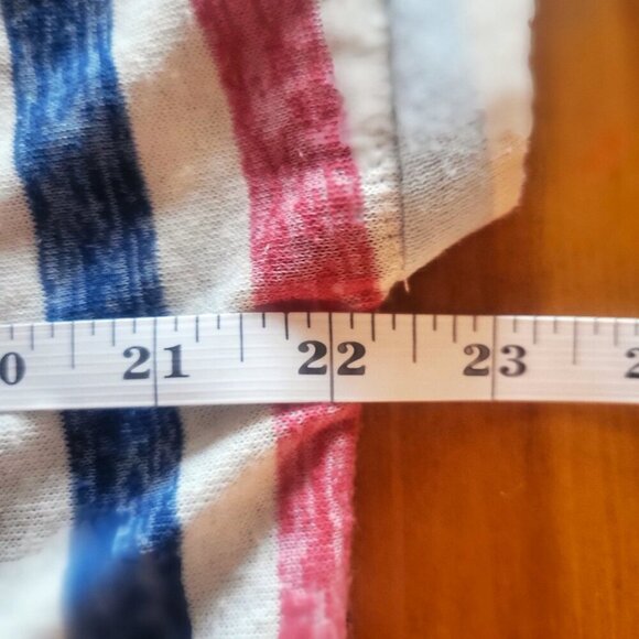 Rafaella Women's Multi-Colored Striped V-Neck Lace Tie Front - Size L - Picture 6 of 7